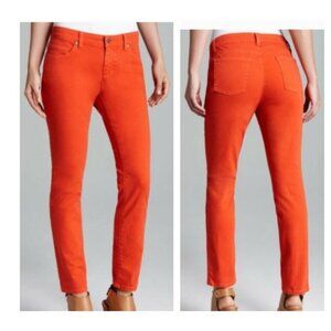 Eileen Fisher Women's Jeans Skinny Denim Burnt Orange Stretch Organic Cotton 10